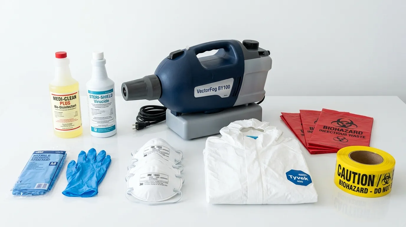 Professional biohazard remediation crew working in Hooper